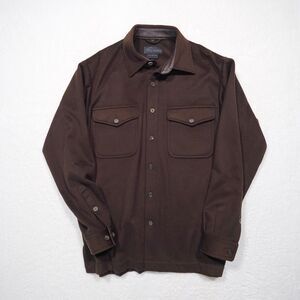 Vintage Cirrus Cashmere Leather Luxury Button Down Shirt Jacket  - Men’s Large